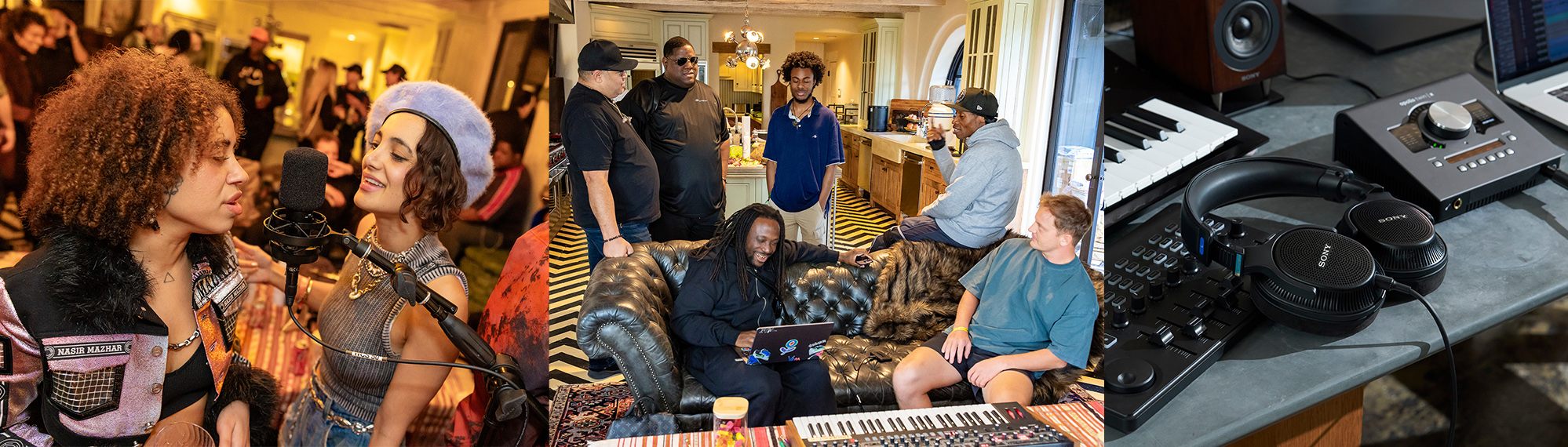 Collage of creators, including Nate Barnes, attending the event, and product images of the MDR‑MV1