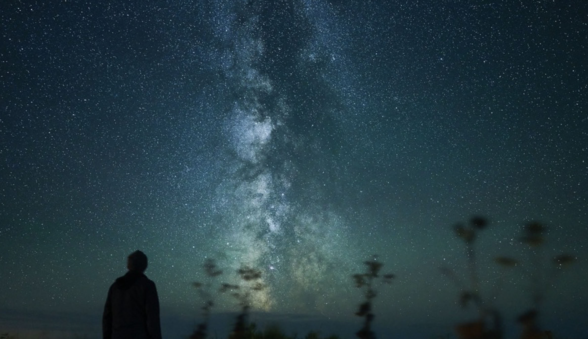 A photograph of a starry sky taken on Rebun Island.