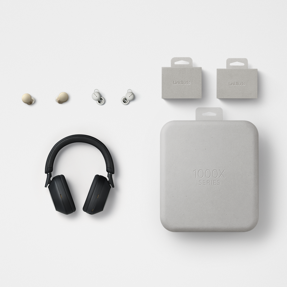 Image of headphone bodies and packages