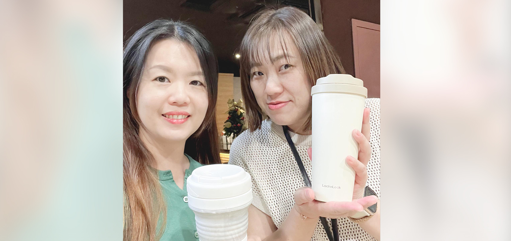 Photo of people holding special reusable water bottles