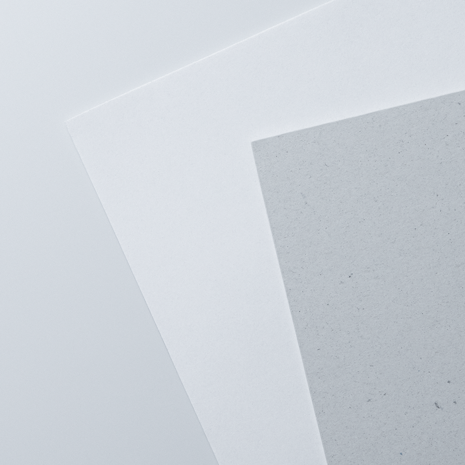 White and gray paper overlapping.